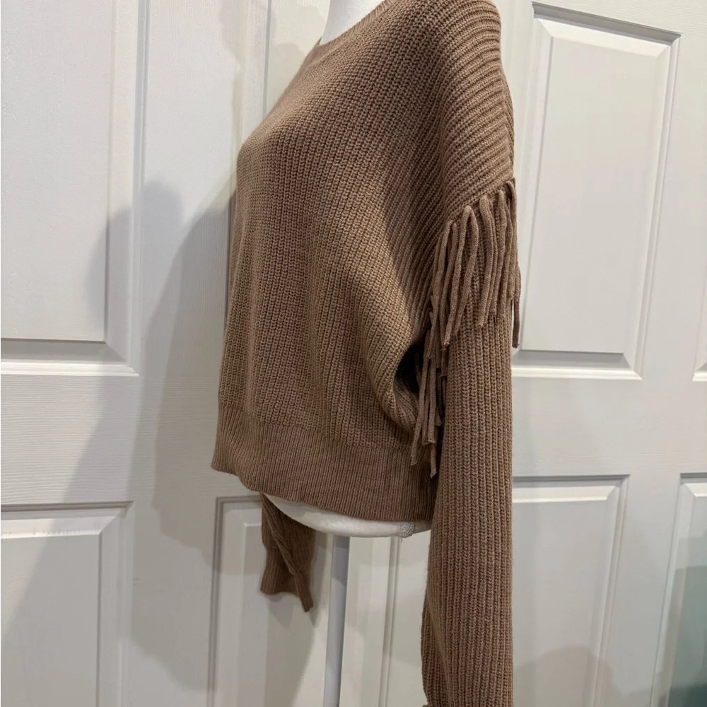 NWT Z Supply Sweater On The Fringe XL Campfire Brown Fringe Knit Pullover NWT - Picture 4 of 10